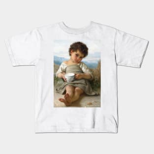 La Tasse De Lait by William-Adolphe Bouguereau Kids T-Shirt